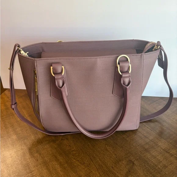 Dagne Dover Midi Tote Light Purple with gold accents cl - Picture 4 of 16